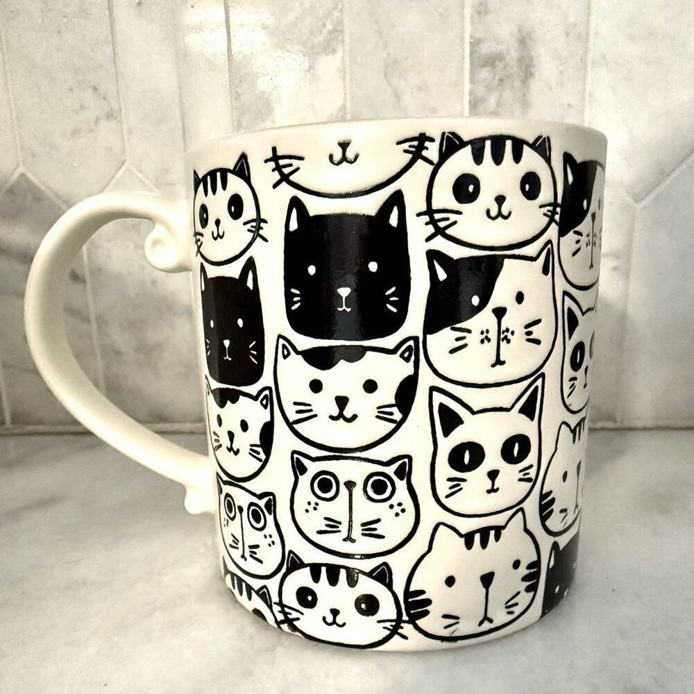 NWOT Spectrum Designz Ceramic Cat Person Coffee Mug Mug XL 4.5" Tall
